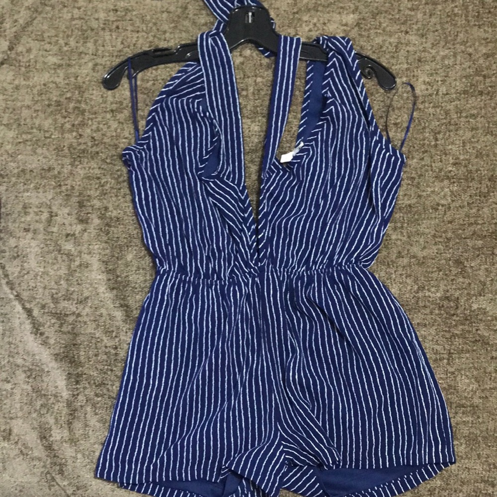 Necessary Clothing Blue & White Stripped Romper
